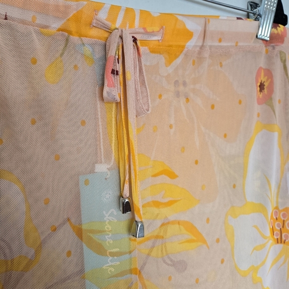 Shore Life Sheer Mesh Floral Coverup Pants Women's 1X Retro Tropical Hawaiian - Picture 4 of 13